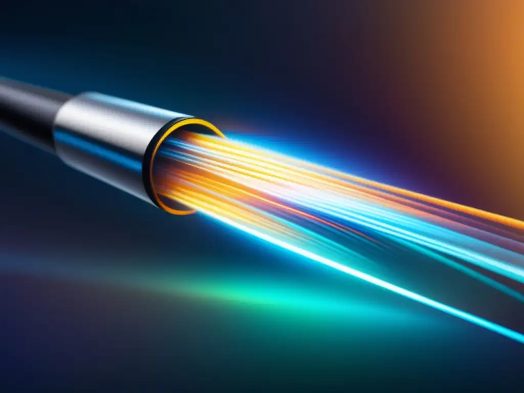Cable óptico de alta tecnología y seguridad Revolución de la fibra óptica en los Derechos Humanos: cable moderno transmitiendo datos con precisión y tecnología avanzada