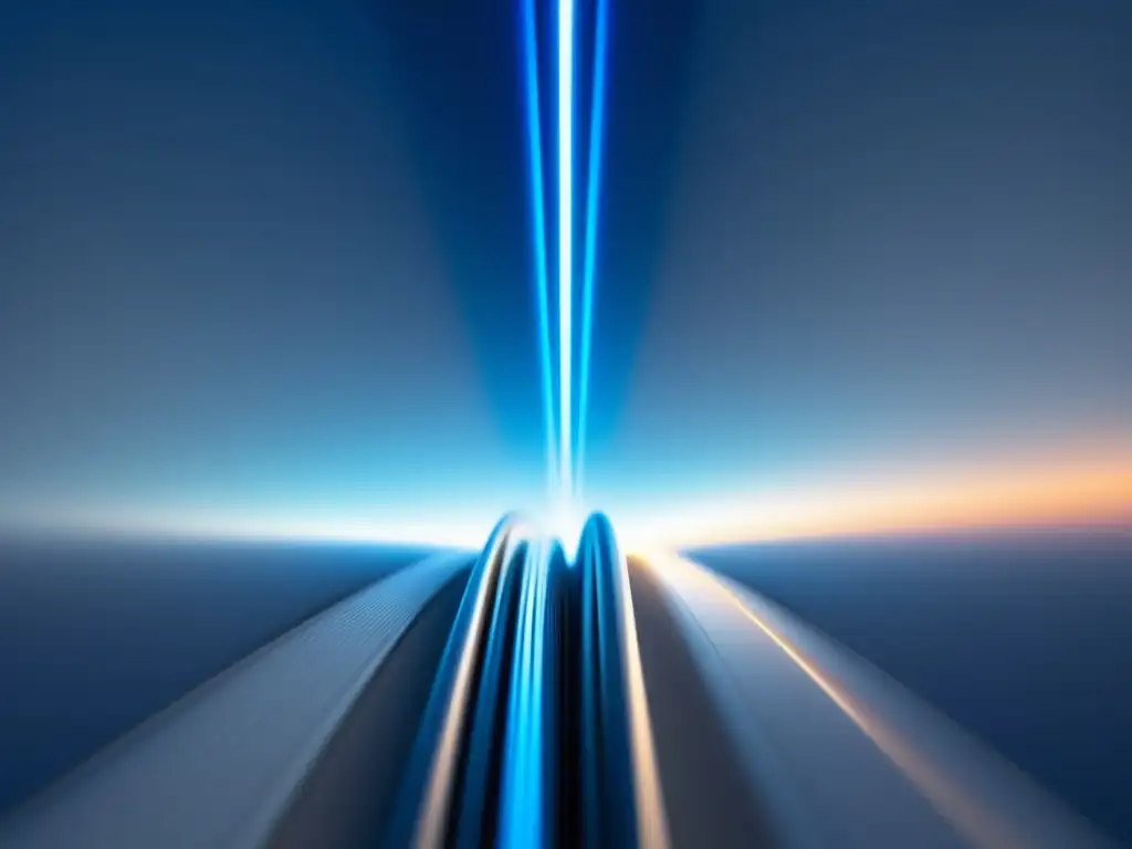 Fibra óptica infinita Limitaciones de la fibra óptica: cable 8K, infinito y vibrante, transmitiendo luz en un ambiente futurista