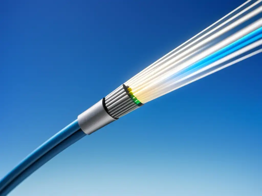 Ventajas fibra óptica: cable plateado avanzado, alta velocidad, confiable, tecnología de vanguardia