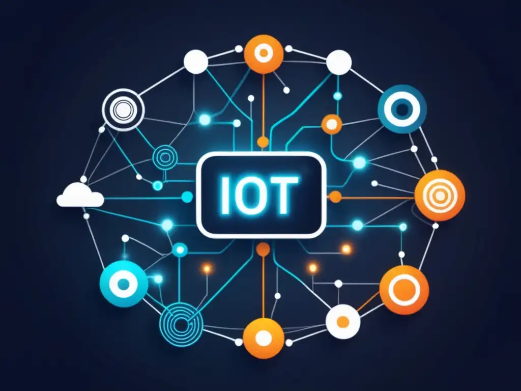 Impulso de IoT con fibra óptica- Avance tecnológico y conexión de dispositivos en una imagen minimalista y moderna