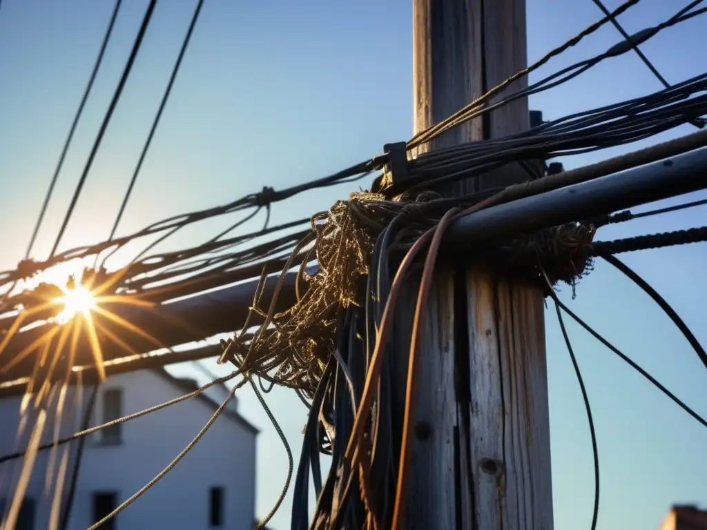 Desafío de infraestructuras obsoletas: cables enredados y óxidados contrastan con la fibra óptica moderna