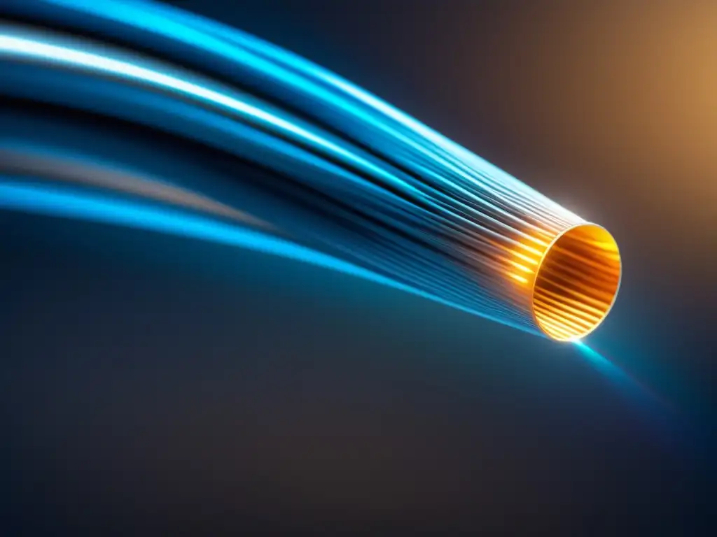 Cable de fibra óptica de alta tecnología Fibra óptica en diagnóstico médico: imagen 8k detallada de un cable sofisticado y moderno