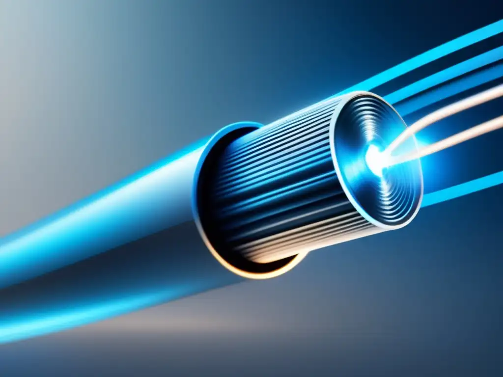 Avance tecnológico: Fibra óptica, velocidad y eficiencia en una imagen minimalista