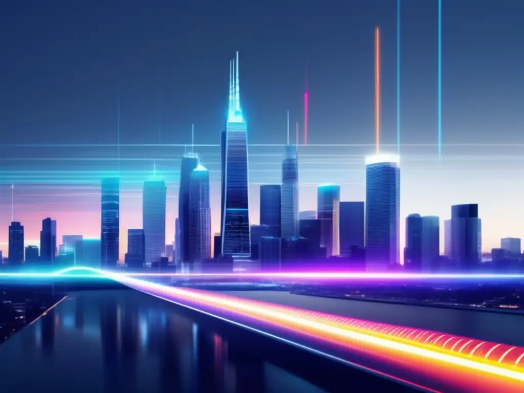 Tecnología de fibra óptica en la ciudad futurista Importancia de la fibra óptica en la transmisión de señales de alta velocidad en una ciudad futurista
