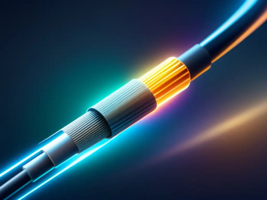 Cable de fibra óptica hightech resalta su diseño elegante y su tecnología innovadora