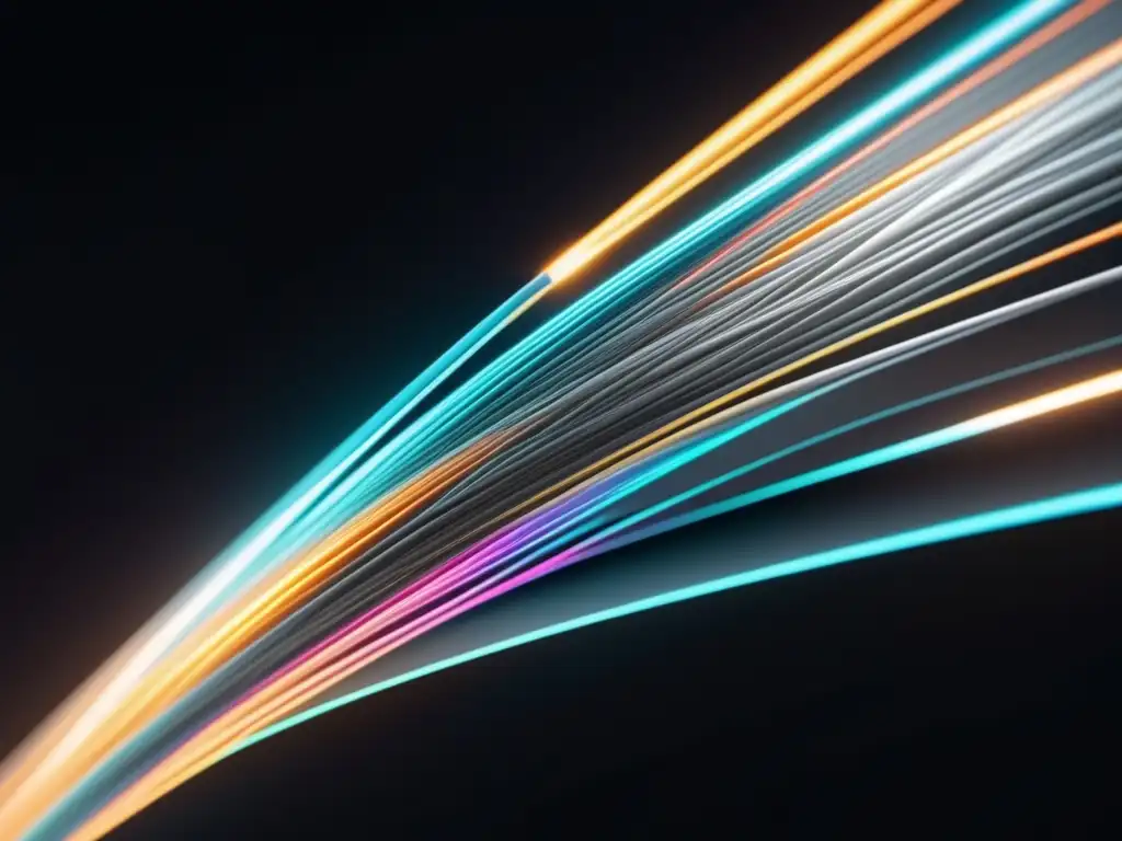 La revolución de la fibra óptica en telecomunicaciones Importancia de la fibra óptica en la comunicación: imagen 8k ultradetallada que simboliza la innovación y eficiencia de la tecnología de fibra óptica