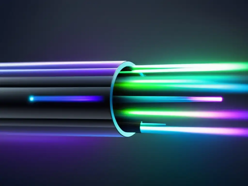 Beneficios de la fibra óptica: cable de alta velocidad con diseño minimalista, colores vibrantes y aspecto reflectante