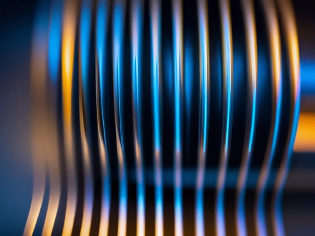 Fibra óptica moderna y minimalista Importancia de la fibra óptica: cable transparente con patrones de luz vibrantes, diseño minimalista y tecnología avanzada