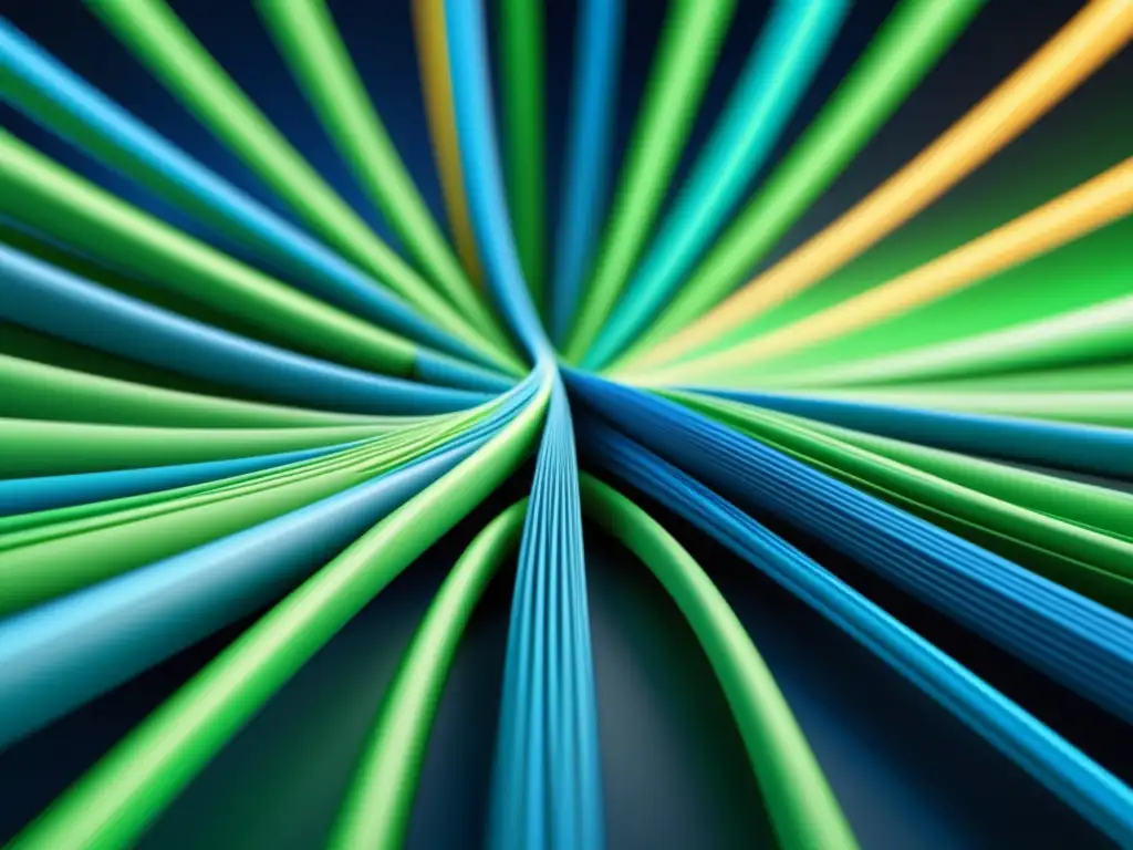 Imagen en 8k de cables de fibra óptica hiperconectada con seguridad