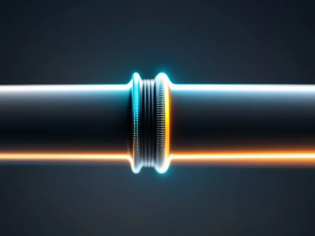Cable de fibra óptica combatiendo desinformación Impacto de la fibra óptica en la desinformación: Cable óptico negro entrelazado con titulares y símbolos de desinformación