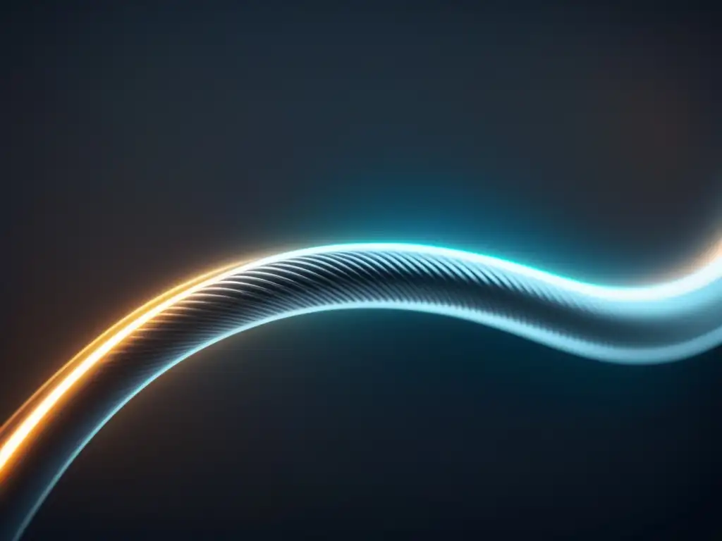 Fibra óptica minimalista con brillo Beneficios ocultos de la fibra óptica: cable elegante y sofisticado resaltando su estructura e información profesional