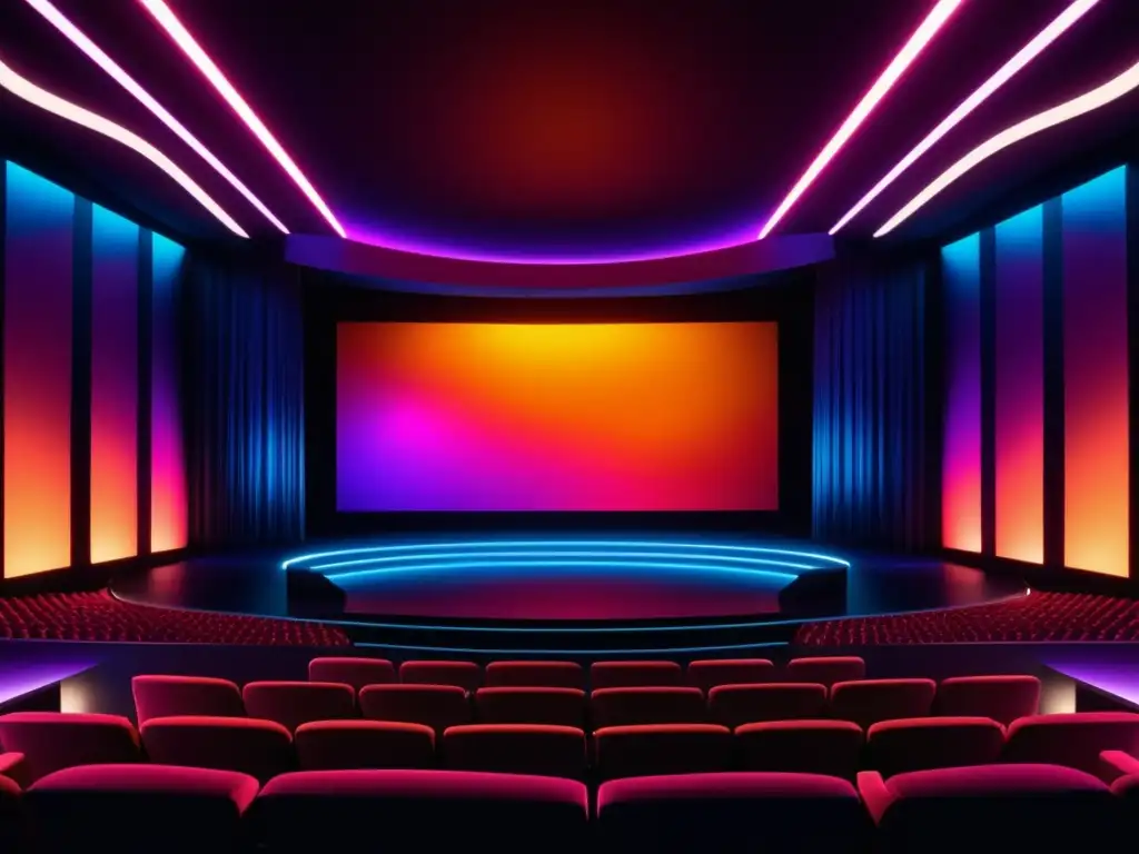 Beneficios de la fibra óptica en el cine: Iluminación futurista y cautivadora con cables entrelazados y efectos visuales sorprendentes