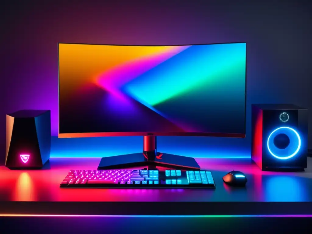 Configuración gaming de alta resolución con PC, monitor y silla ergonómica - Beneficios de la fibra óptica en los juegos en línea