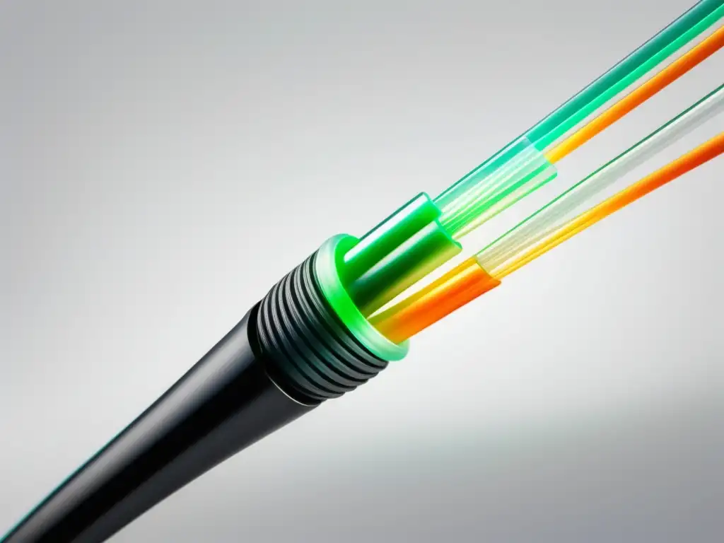 Historia de los experimentos de la fibra óptica: cable moderno y flexible con fibras brillantes