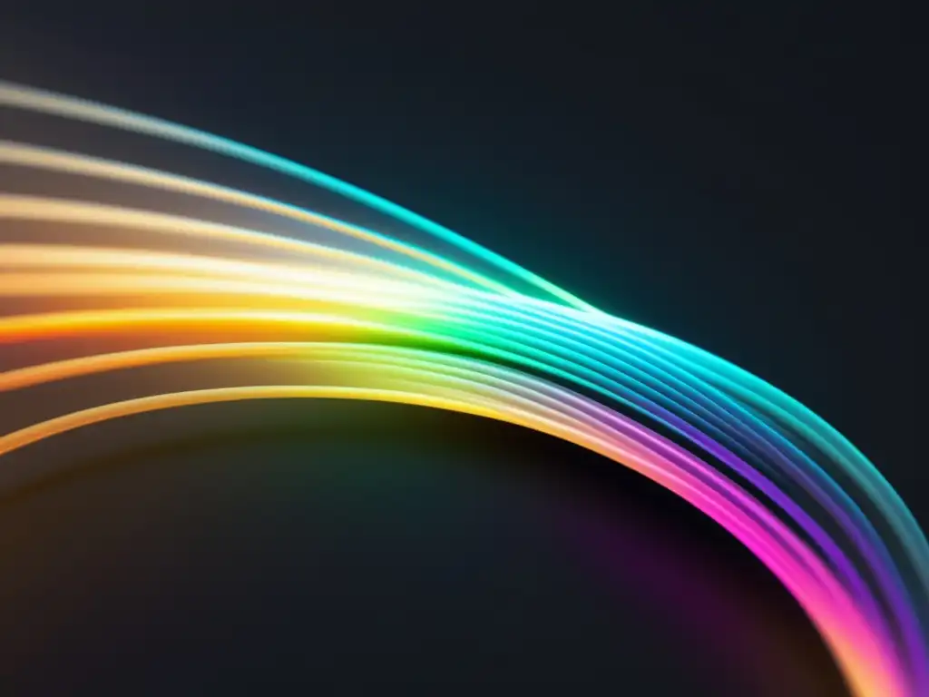 Imagen de óptica de fibra: Moderna representación con cables y colores vibrantes