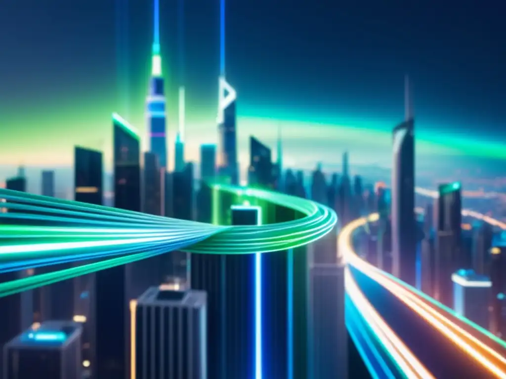 Fibra óptica en ciudad futurista Importancia de la fibra óptica en la innovadora ciudad futurista