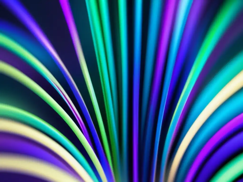 Cable de fibra óptica: diseño moderno y vibrante Importancia de la fibra óptica: Diseño moderno y vibrante de un cable óptico con colores llamativos y estructura precisa