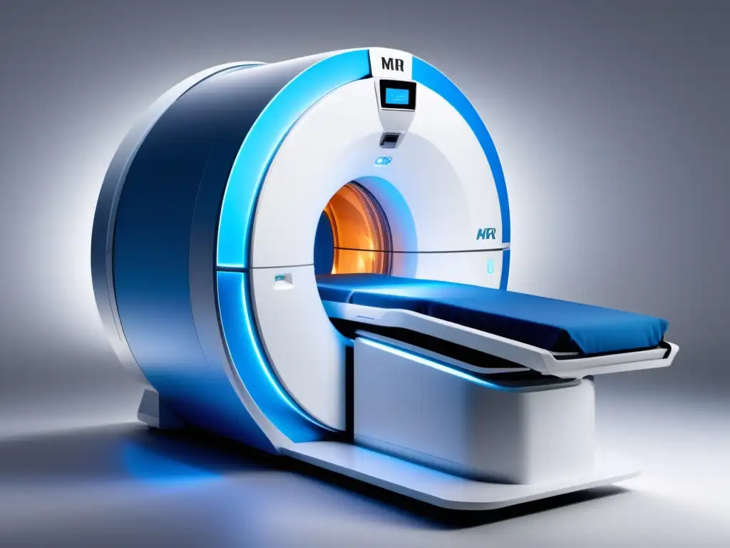 Mejoras en imagenología médica con fibra óptica: MRI moderno de 8k con detalles ultradetallados, diseño elegante y tecnología de vanguardia