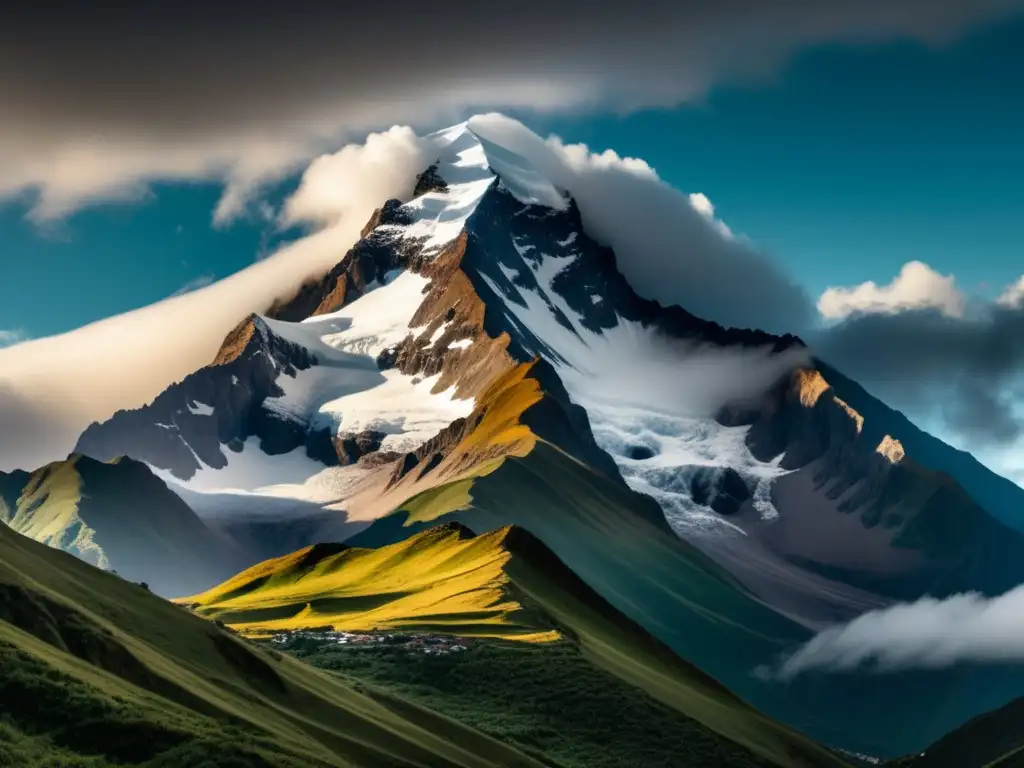Majestuosa montaña en los Andes Fibra óptica en altitudes extremas, montaña majestuosa y paisaje impresionante