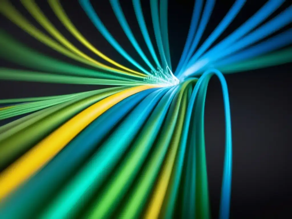 Ventajas y desventajas de la Fibra Óptica: Increíble imagen de cables de fibra óptica, revelando su belleza y eficiencia