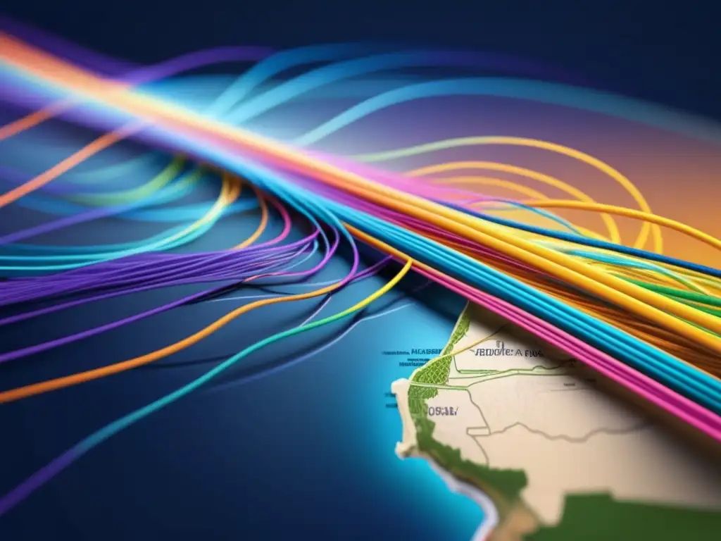 Ilustración de red de fibra óptica en el Pacífico Sur: desafíos y oportunidades