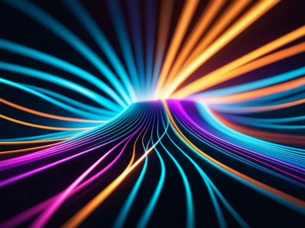 Ilustración futurista de una ciudad conectada por cables de fibra óptica, simbolizando seguridad y conectividad en un mundo hiperconectado