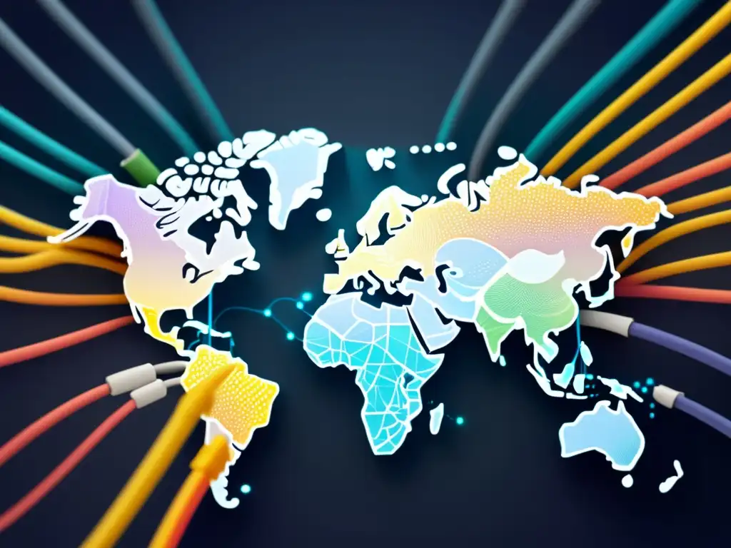 Desafíos regulación global fibra óptica: red global cables interconectados