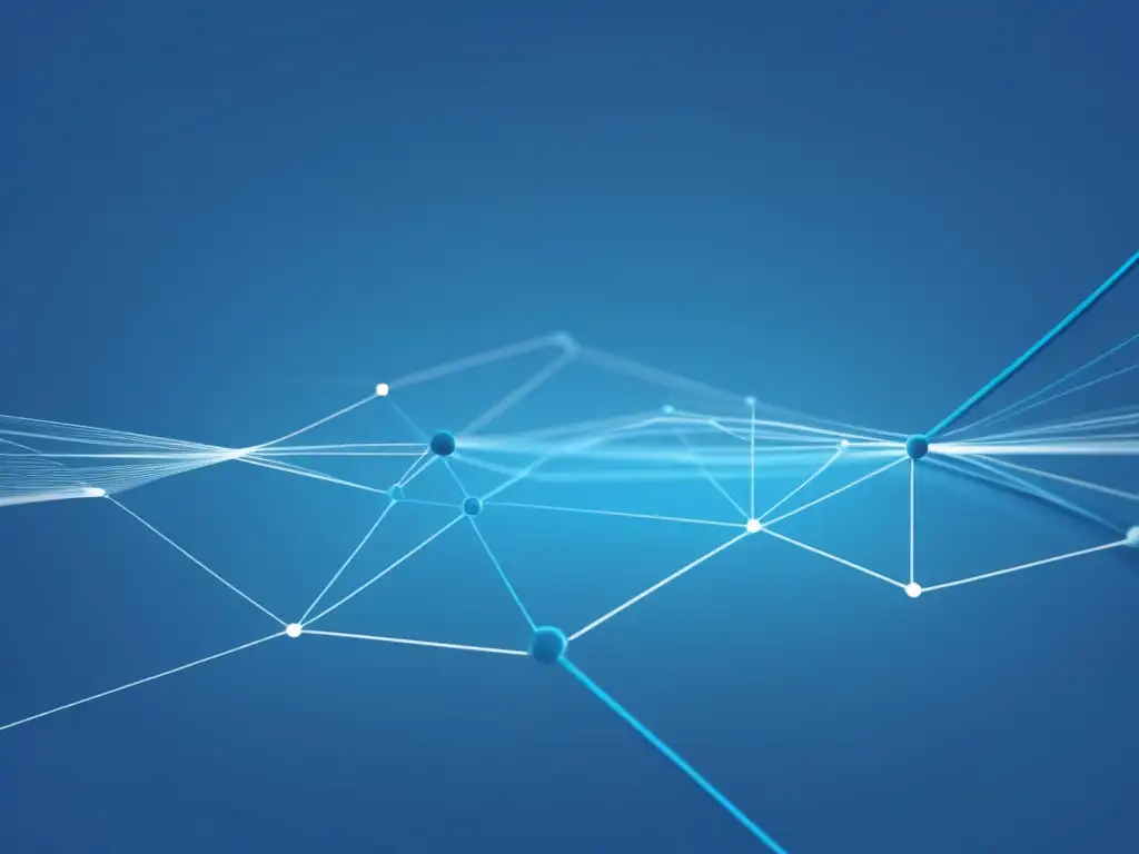Ilustración minimalista de una red de fibras interconectadas que simboliza la importancia ética de la fibra óptica