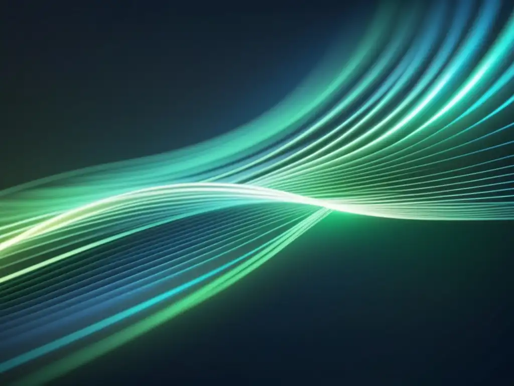 Fibras ópticas: patrón hipnótico en azul y verde Impacto de la fibra óptica en la desinformación